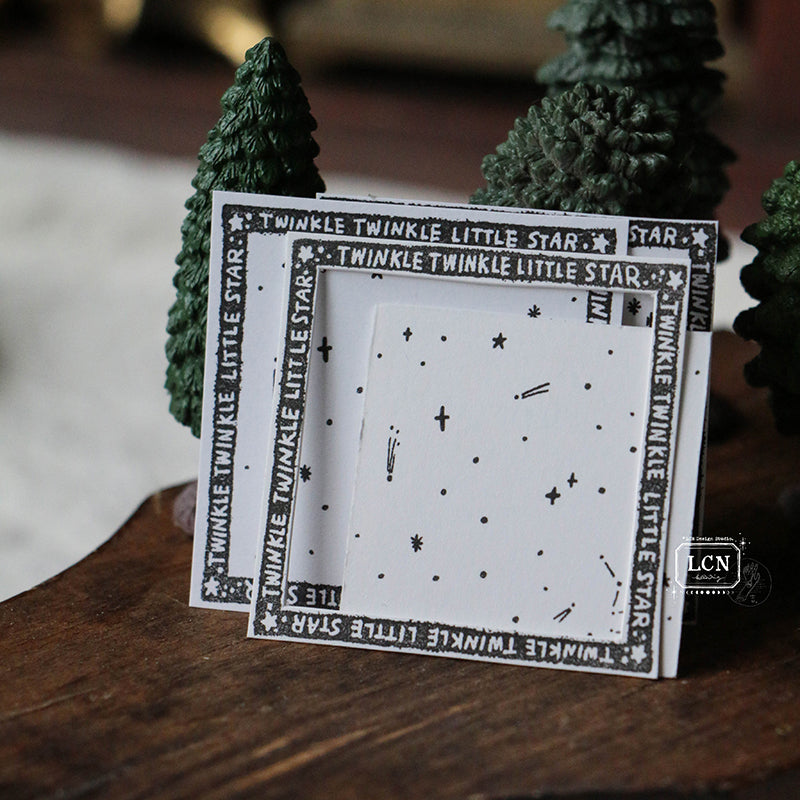 LCN Twinkle stars solid wood handle rubber stamp