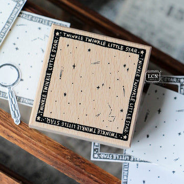 LCN Twinkle stars solid wood handle rubber stamp