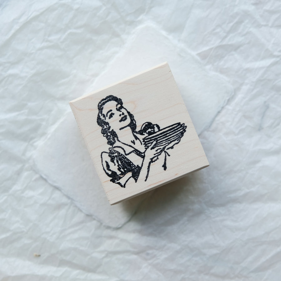 100 Proof Press Rubber Stamp Set - Vintage Female Icon