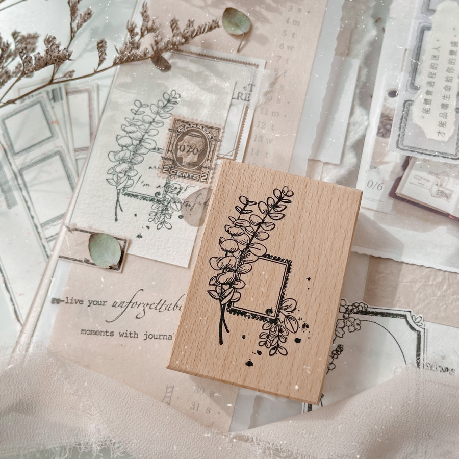 Journal Pages《Hand drawing floral labels 》 wooden Stamps