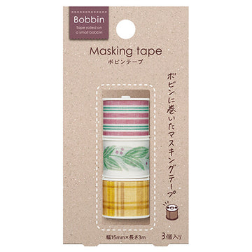 Kokuyo bobbin 3 roll set masking tape - Linen