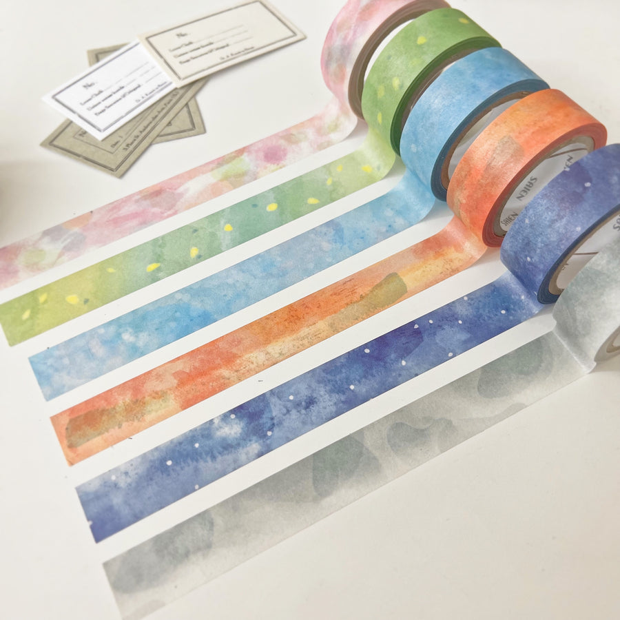 Saien x Miki Tamura multi colour washi tape 6 colour set - 3