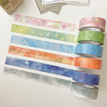 Saien x Miki Tamura multi colour washi tape 6 colour set - 3