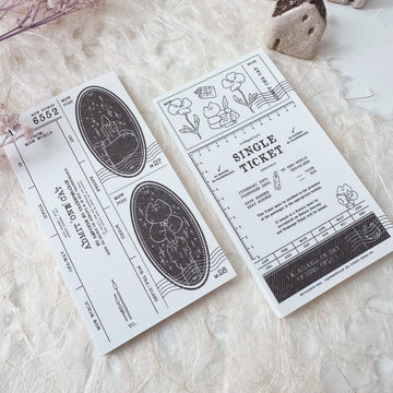 mewmewbeam vintage ticket memopad - Black & White