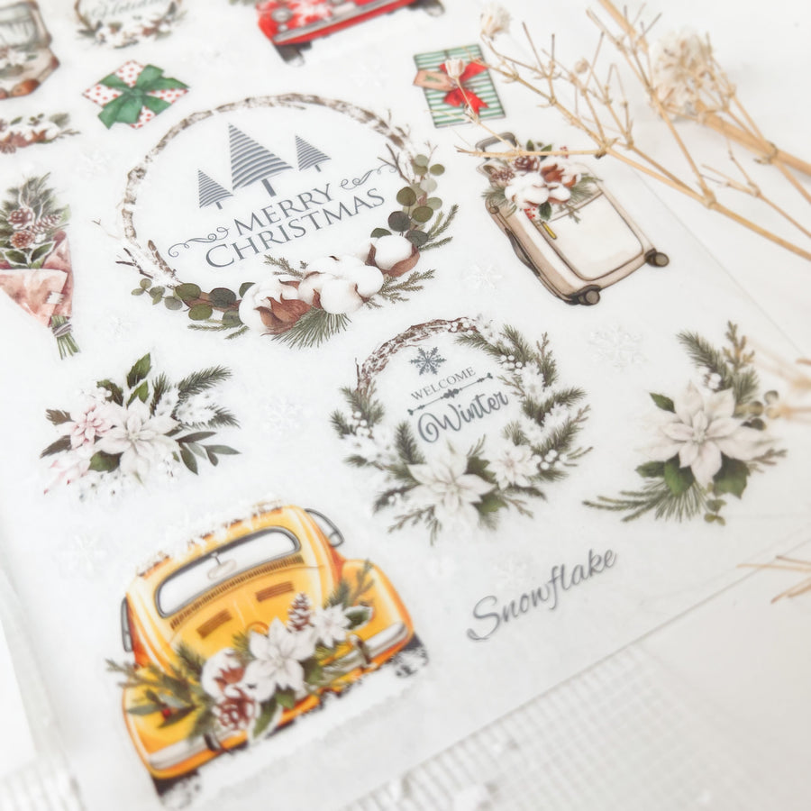 Journal Pages Woodland Winter print on sticker