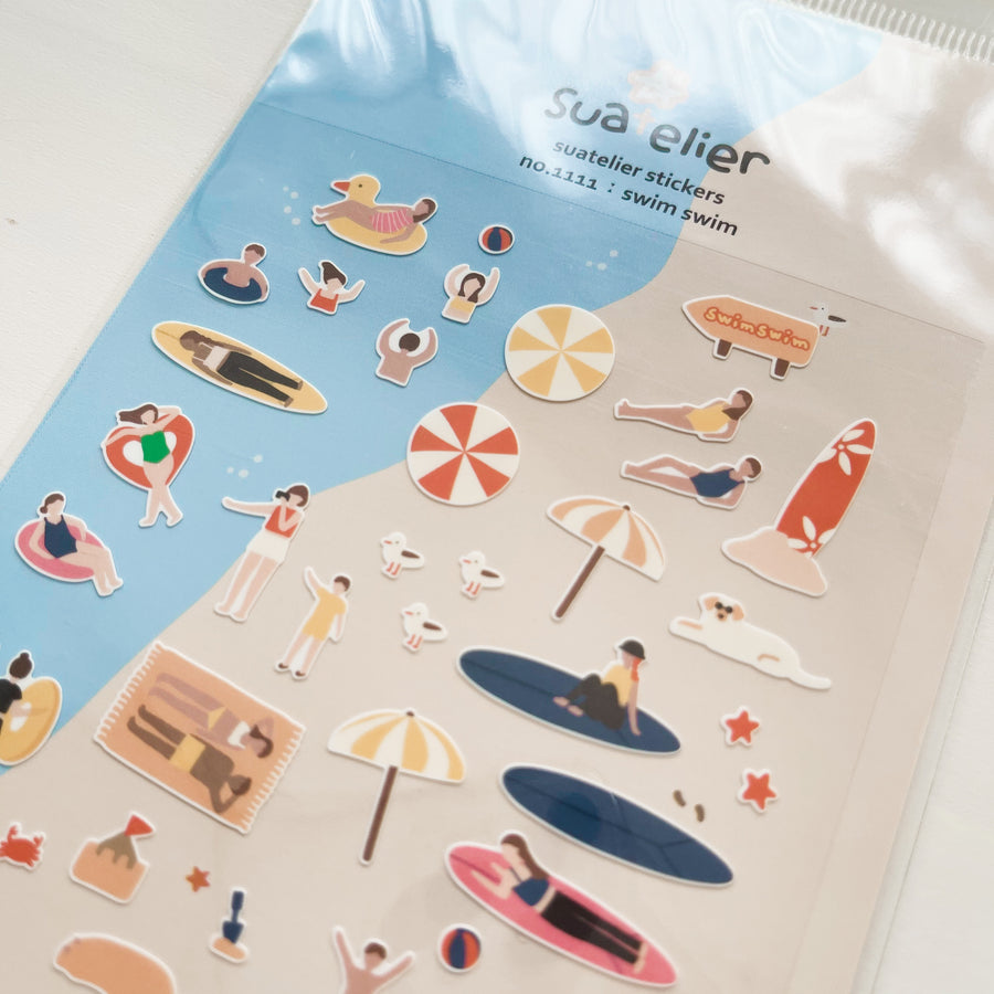 Suatelier Sticker Sheet - swim swim