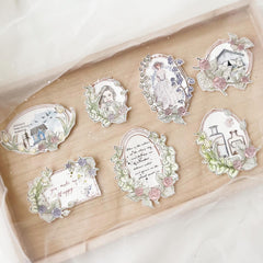 Journal Pages vintage frame & floral  wreath rubber stamps