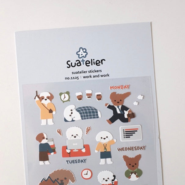 Suatelier work and work Sticker Sheet