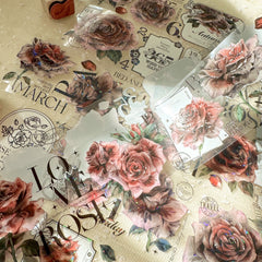 Likey vintage red rose crystal pet tape