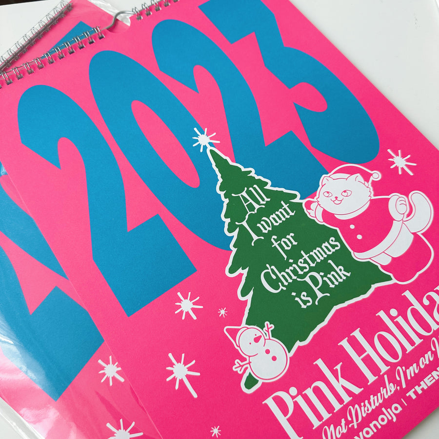 Pink Holiday 2023 wall calendar