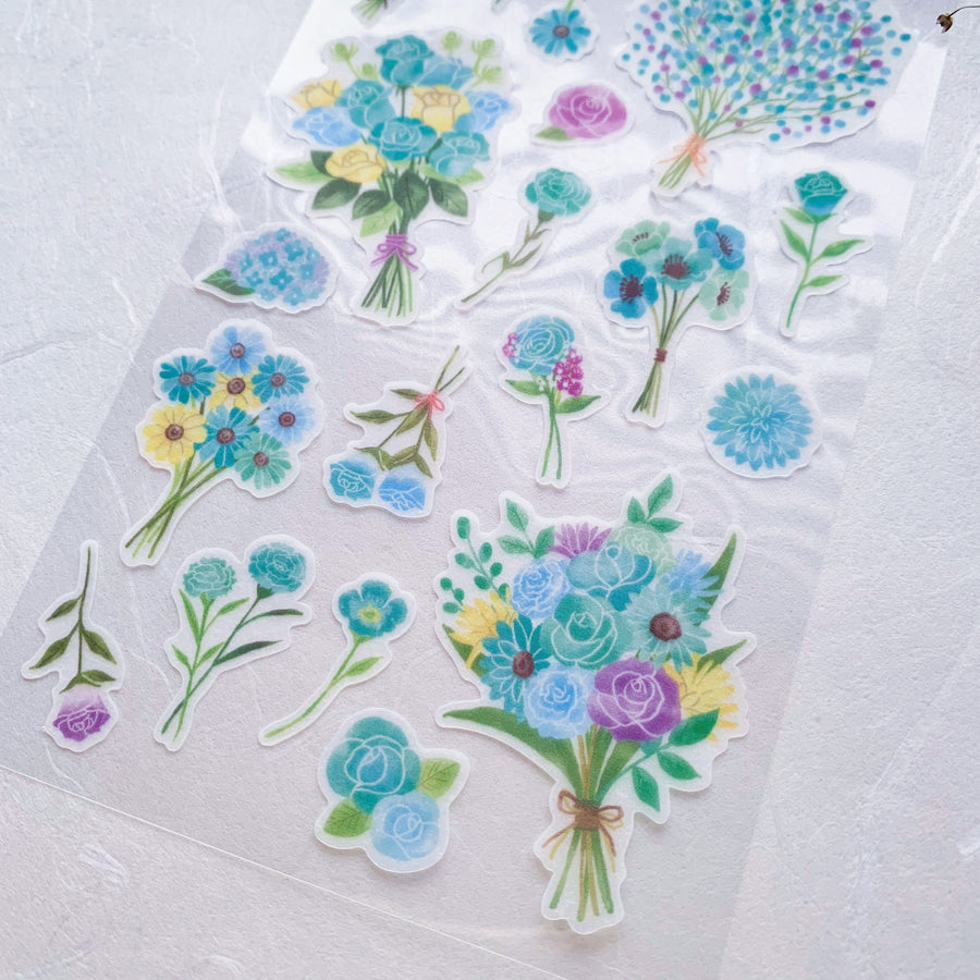 Mind Wave Flower Bouquet Washi Sticker - mint