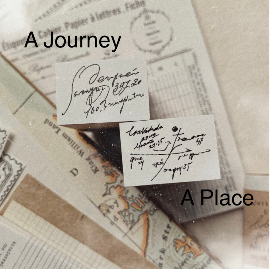 Journal Pages x Lamp x Paperi Travel series - A Journey &  A Place Rubber Stamp