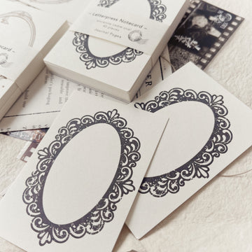 Journal Pages ancienne cadre - Oval letterpress notecard