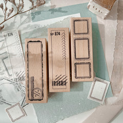 Journal Pages《back to simple》 vintage label Wooden Stamps