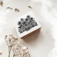 B.Book sunflower Rubber Stamp