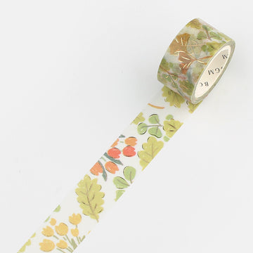 BGM Foiled masking Tape - green leaves
