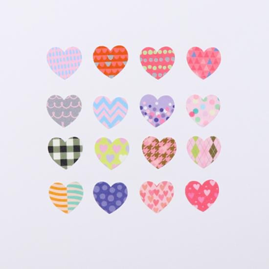 Bande Heart Un washi roll sticker