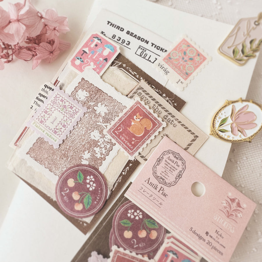 Antik Piae Stamp Style Flake Seal - pink