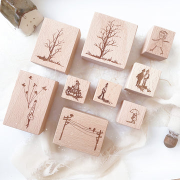 Raccoons & life rubber stamps