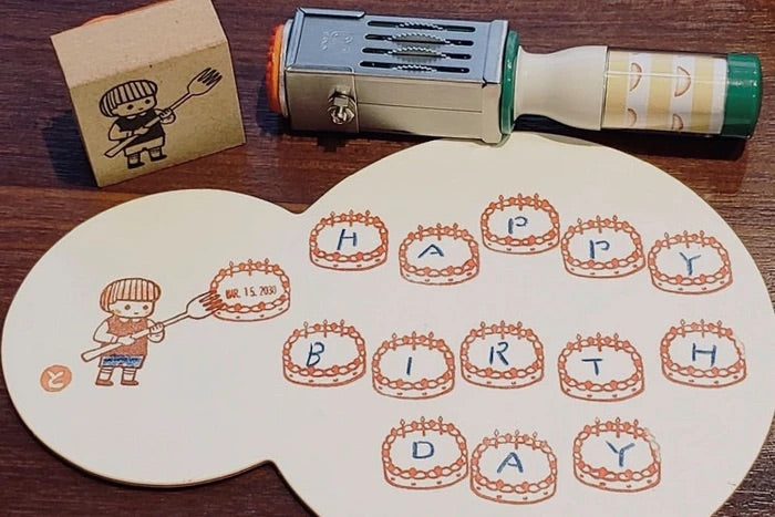 Tomikohan stamp set (set of 4 + rotate date stamp)
