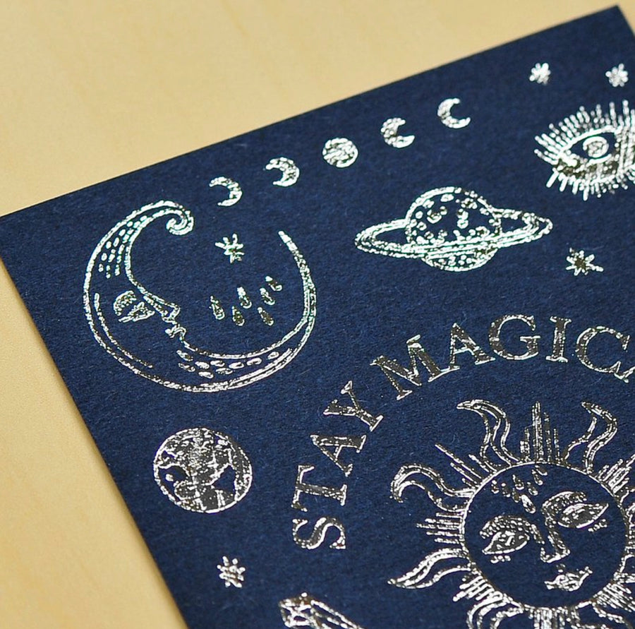 MU foil print on sticker - stay magical 2001