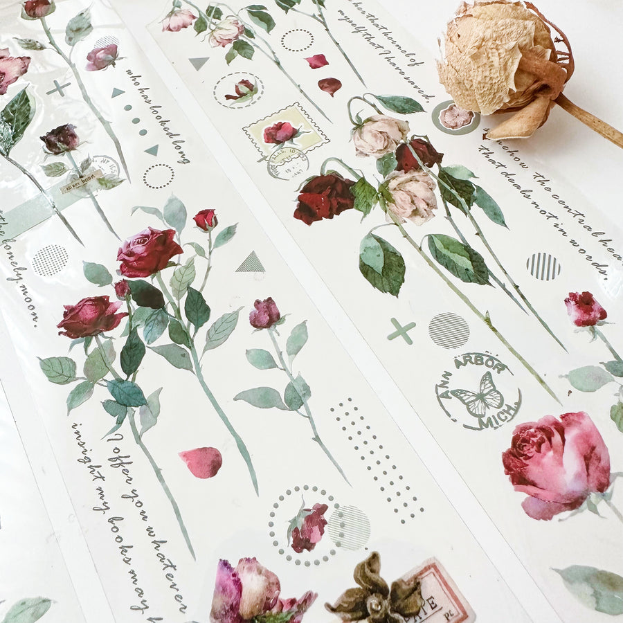 Baicangjia studio rose garden pet tape & washi tape