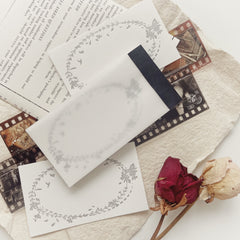 Journal Pages oval flower frame letterpress notepad