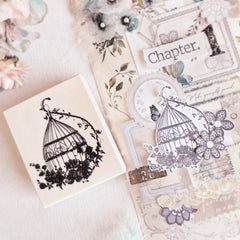 Journal Pages "In love with lace" rubber stamps - words