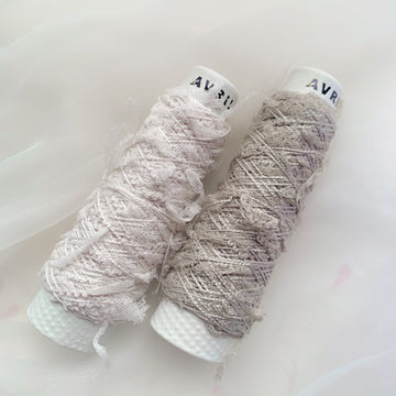 Avril RUSSELL CANDY Minicone Yarn - white & silver
