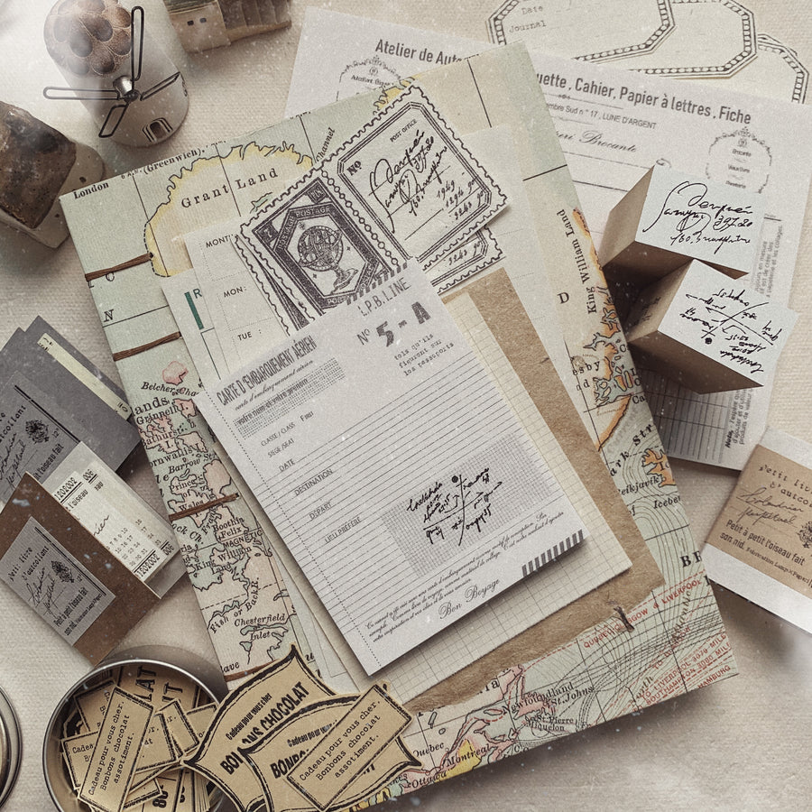 Journal Pages x Lamp x Paperi Travel series - A Journey &  A Place Rubber Stamp