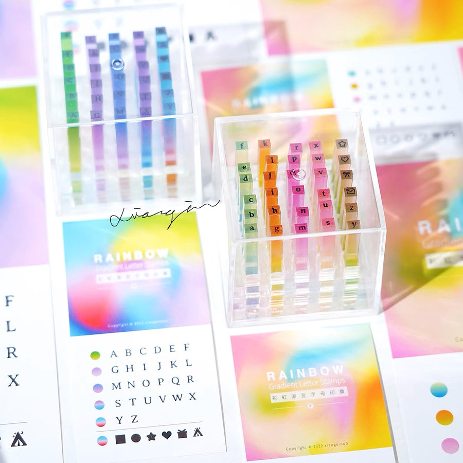 Guiooo design “ Rainbow gradient letter stamp “