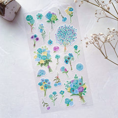 Mind Wave Flower Bouquet Washi Sticker - mint