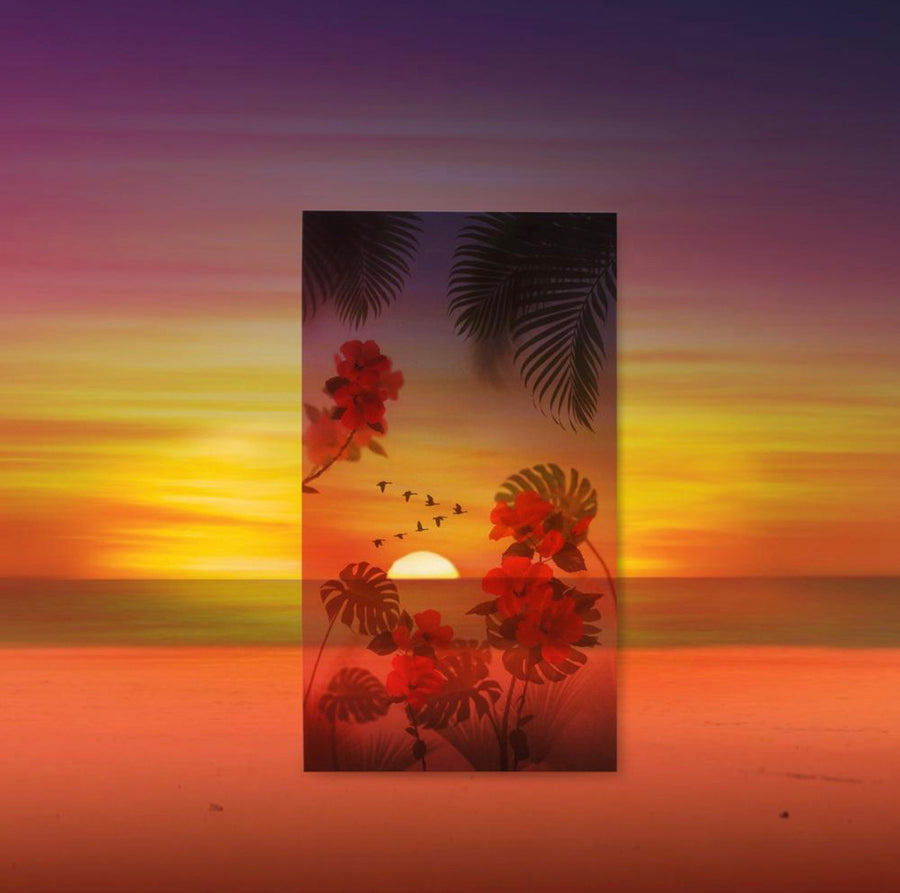 Appree Nature Scene Sticker Tropical Sunset