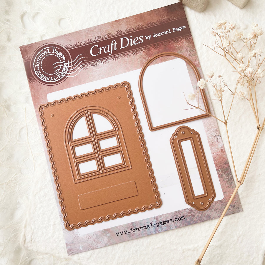 Journal Pages arch window embossing stamp cutting dies set