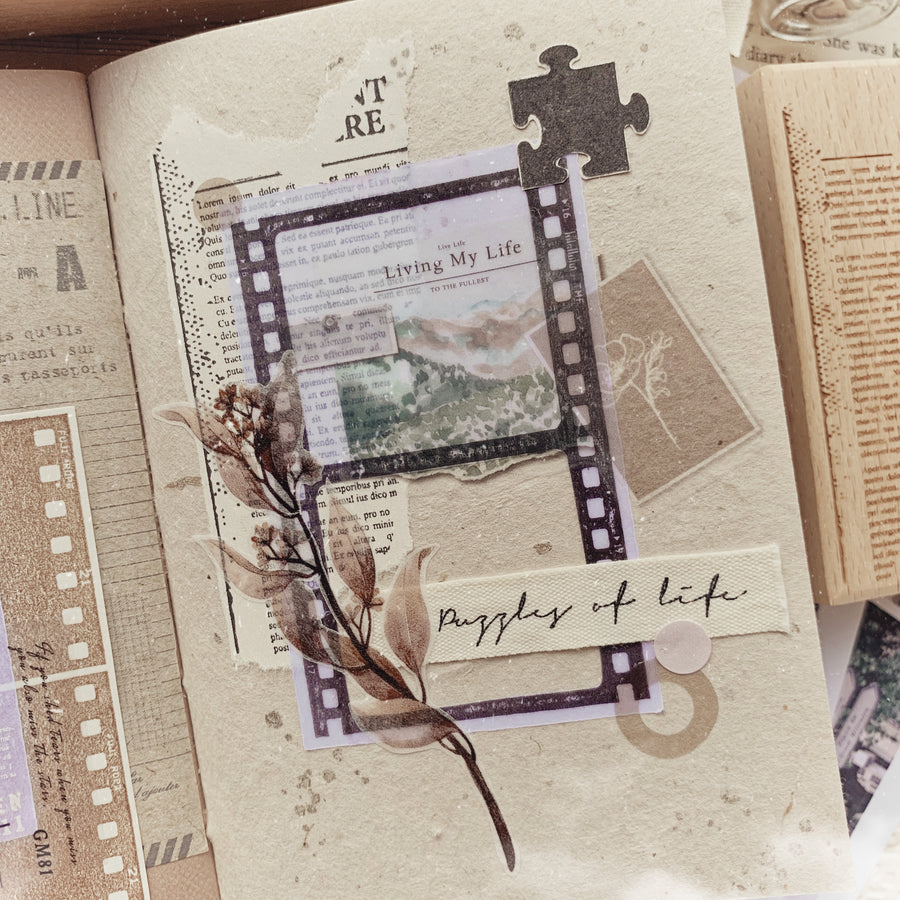 Journal Pages《Puzzles of Life》lil' bit Rubber Stamps