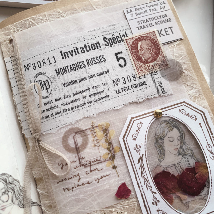Journal Pages letterpress mini notepad - Vintage Frame