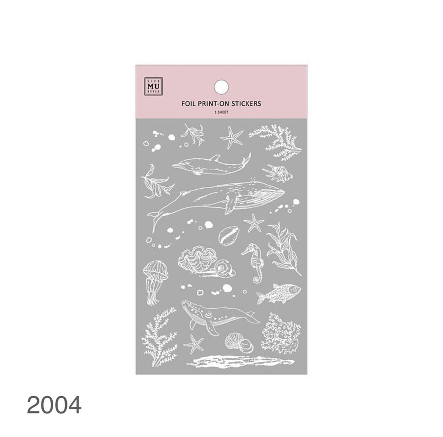 MU foil print on sticker - ocean would 2004