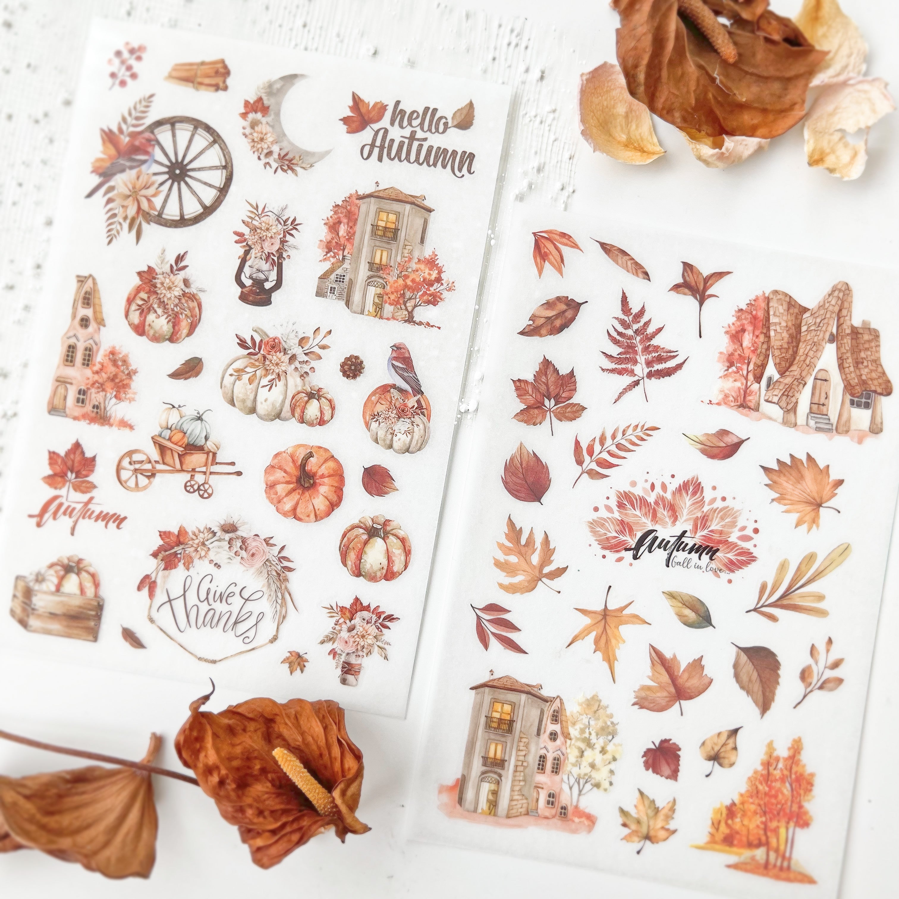 【21】 JOURNAL PAGES  FALLING FOR FALL箔押し Journal Pages Autumn Story print on sticker – journalpages