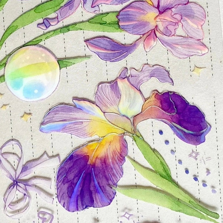 HYY studio iris flower rainbow crystal pet tape