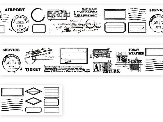 Stationery Instinct collage practice FRAME PET tape (Black/ White)