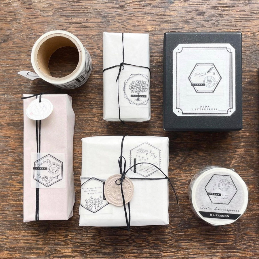 Oeda letterpress【 8 hexagon 】masking Tape