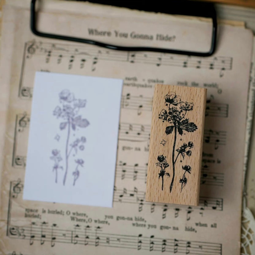 BC studio wildflower rubber stamp set (set of 4)