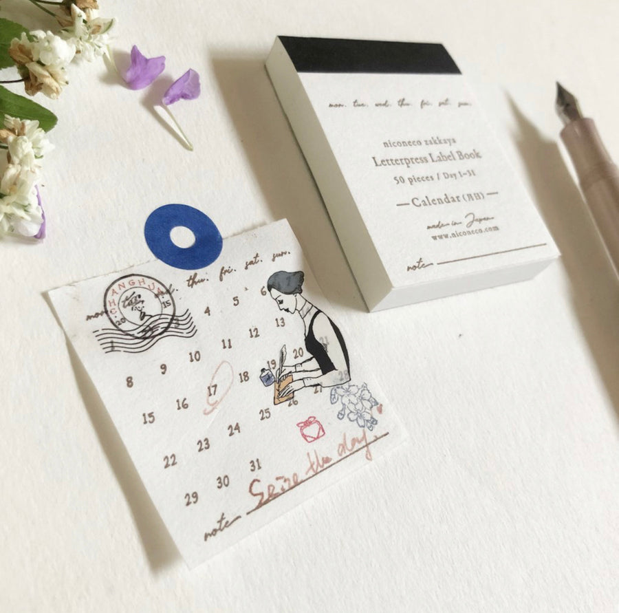 Niconeco Letterpress Label Book - Calendar(月日)