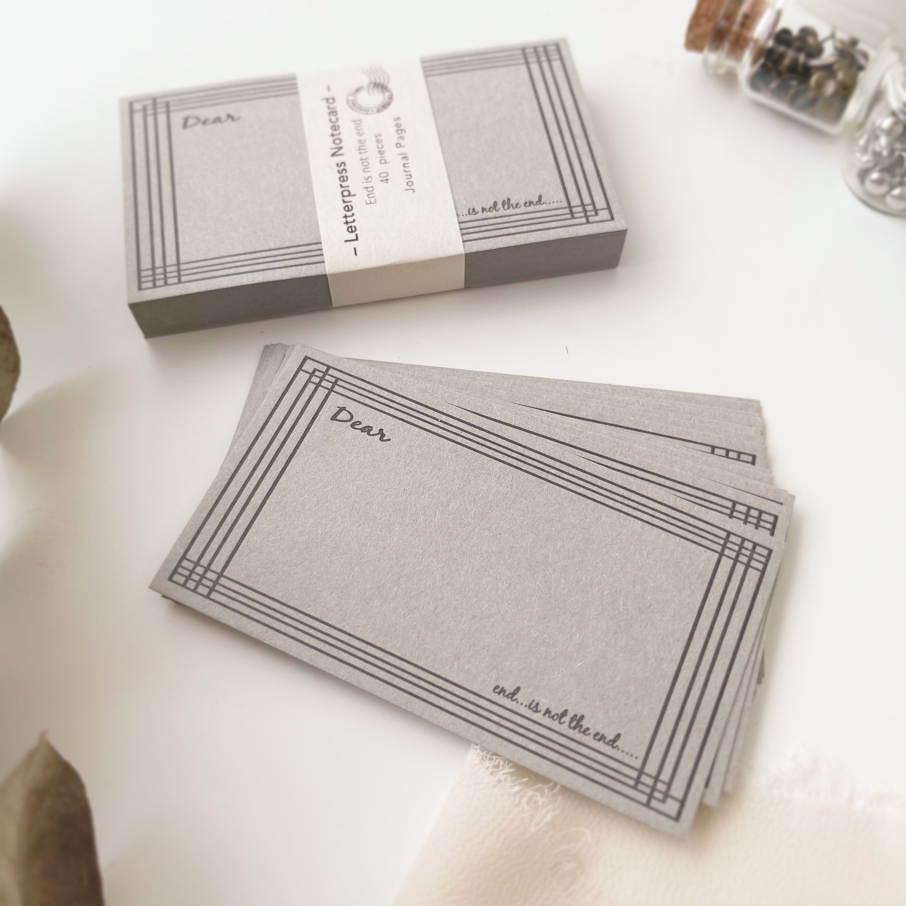 Journal Pages letterpress memo card - end is not the end