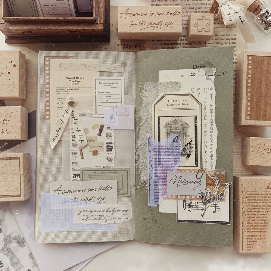 Journal Pages《Puzzles of Life》frame Rubber Stamps