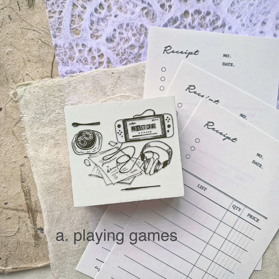 B.Book Beautiful life Rubber Stamps