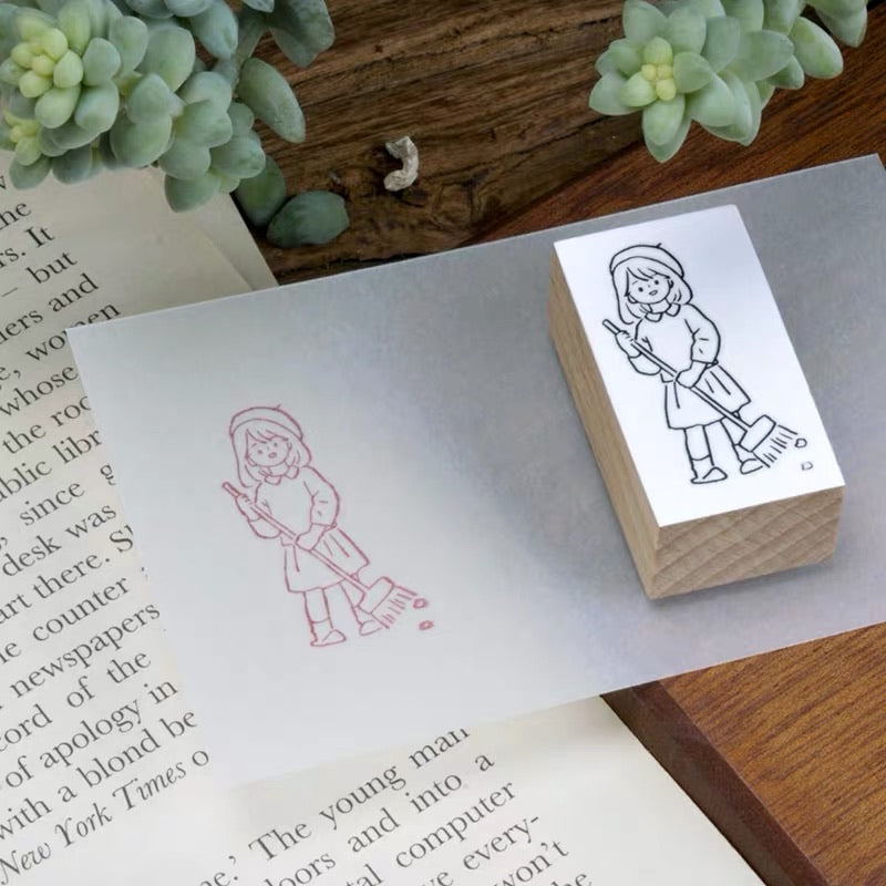 B.Book Girl's Daily II Rubber Stamps