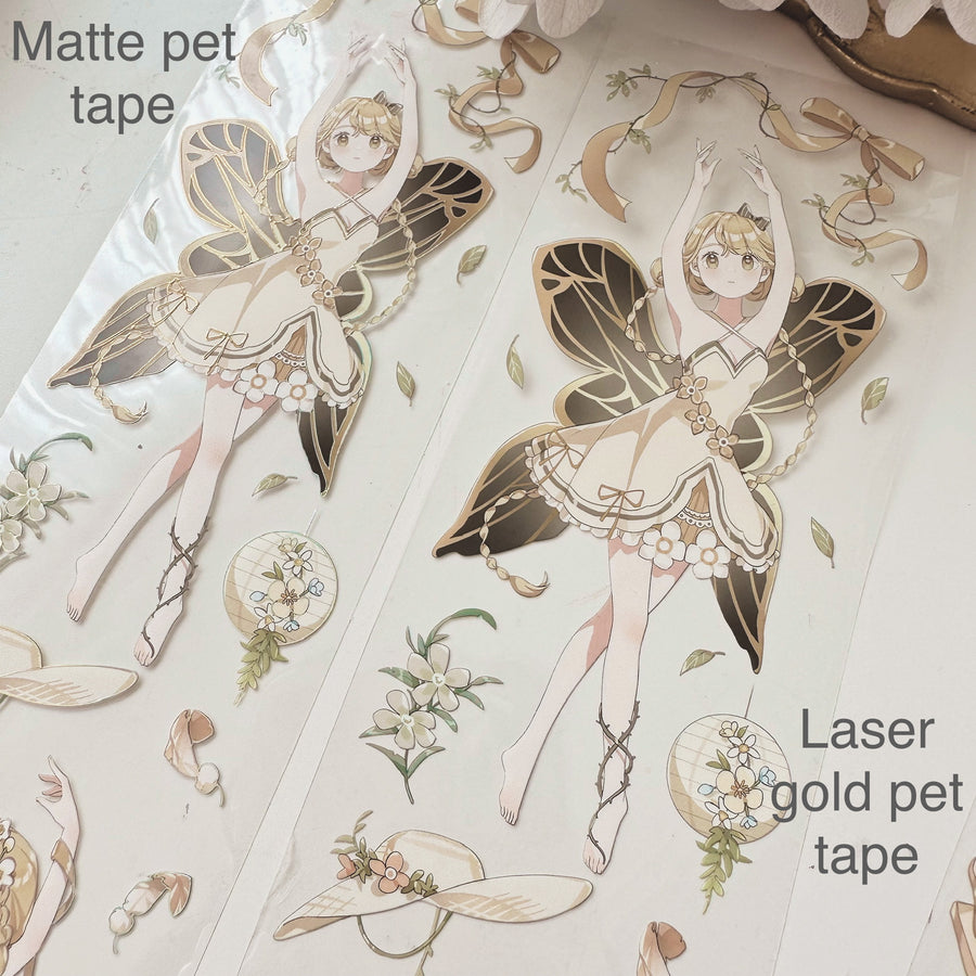Likey fairies matte pet tape/ laser gold pet tape