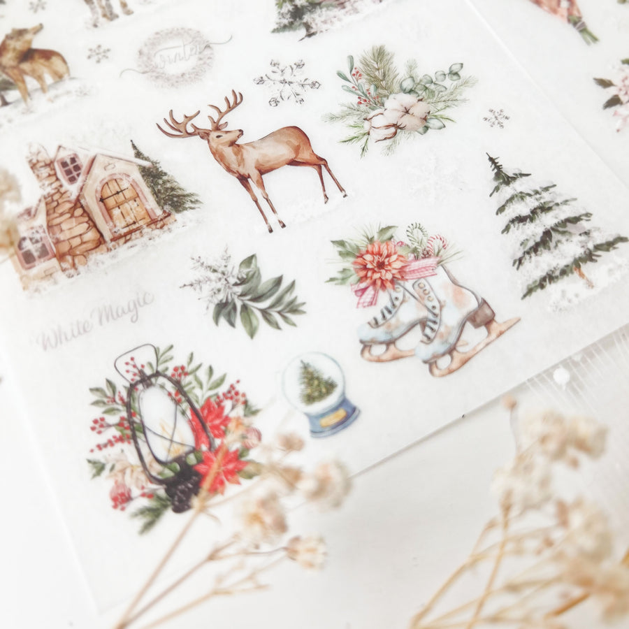 Journal Pages Woodland Winter print on sticker