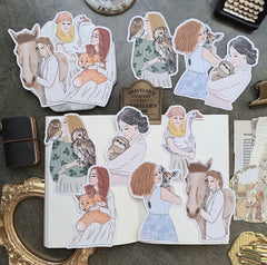 Piscoletters wild at heart girls die cut sticker set